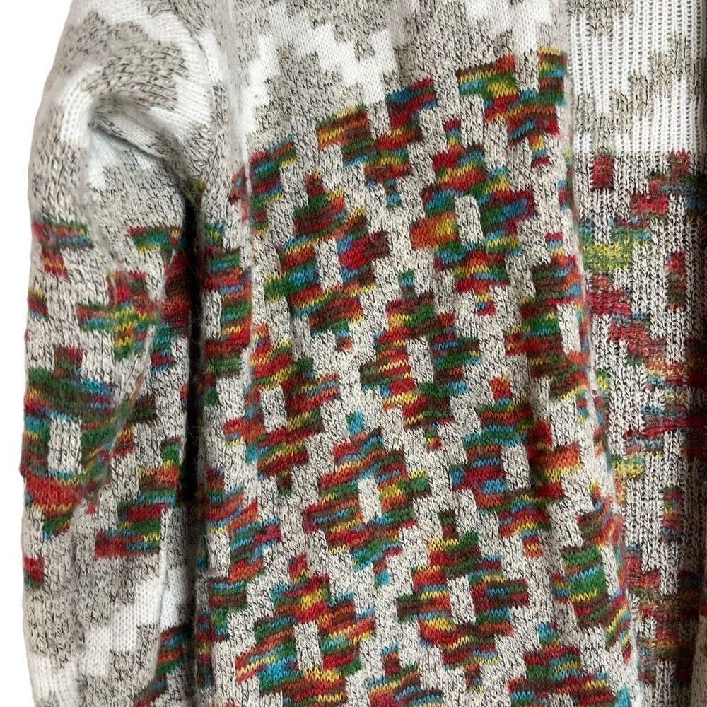 Dreamers By Debut Womens Geometric Open Front Cardigan Multicolor Size Medium - Picture 3 of 14